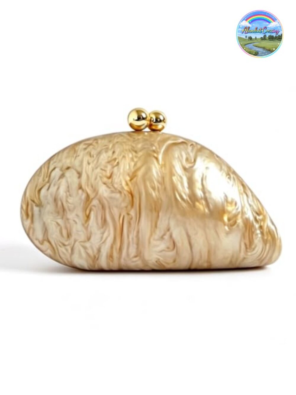Acrylic Clutch Evening Bag Shell Shaped Luxury Marble Glitter Handbag Purse